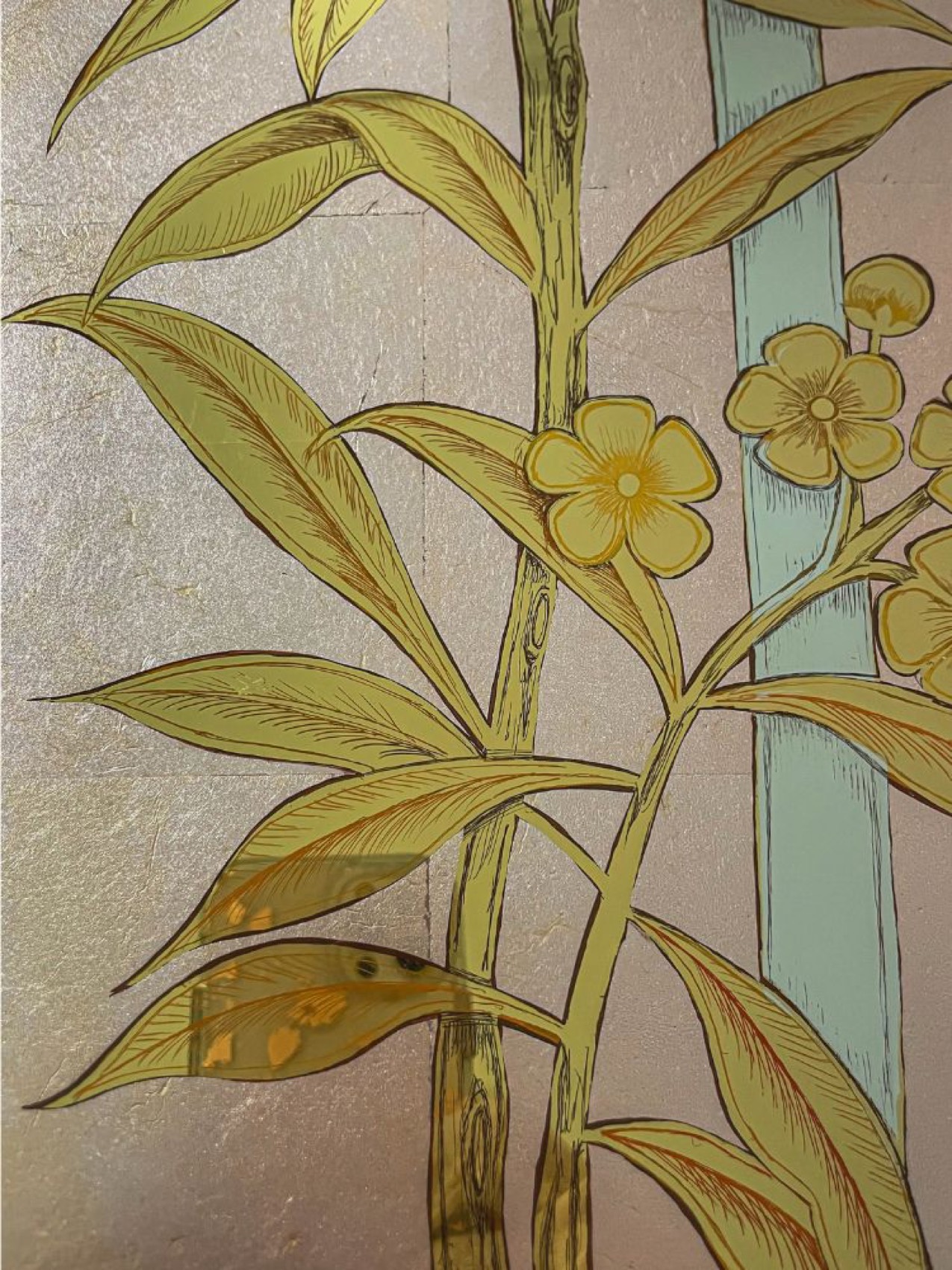 Verre Églomisé — reverse-gilded glass by Kim Delaney, Delaney Fine Finishes