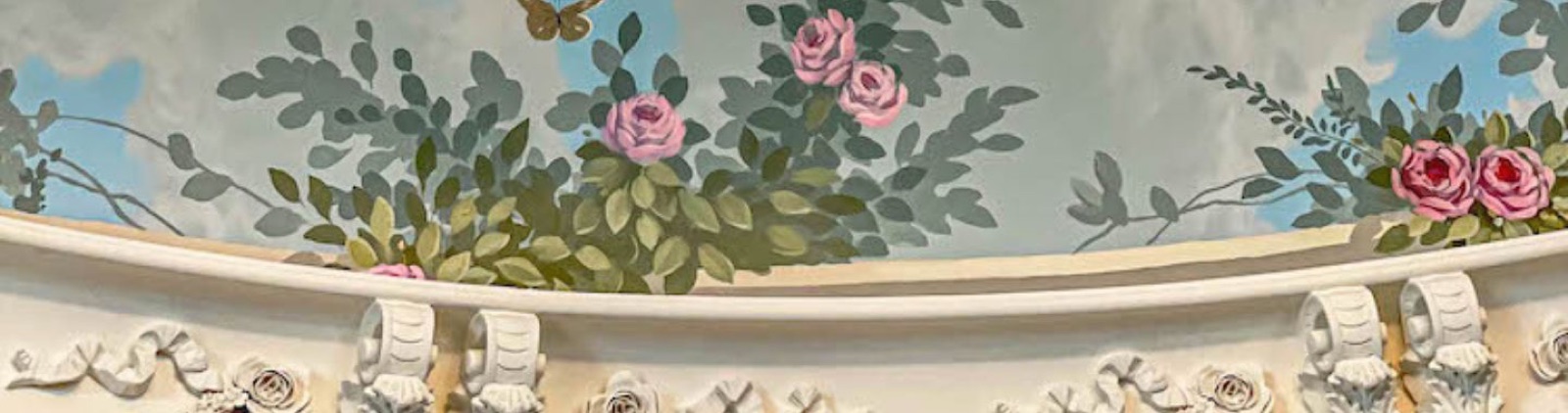 Hand-painted rose mural by Kim Delaney